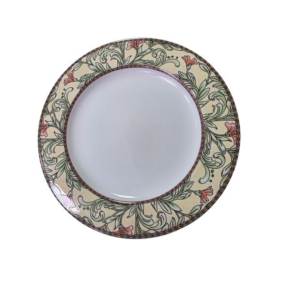 Set of 4 Vintage ONEIDA Table Trends Eden Yellow Floral Stoneware Dinner Plates - Picture 1 of 7
